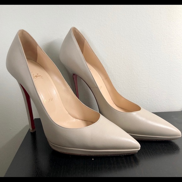 Christian Louboutin Shoes - Christian Louboutin Beige Pigalle Plato Pumps